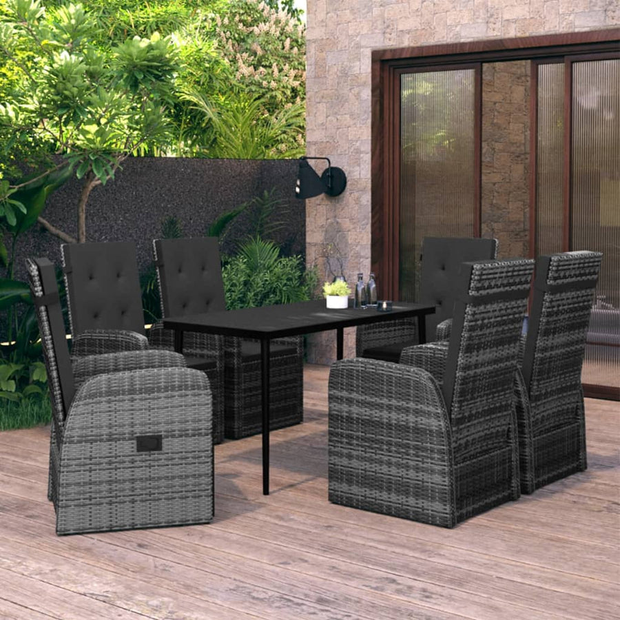 -Delige Tuinset Met Kussens 7 Grijs