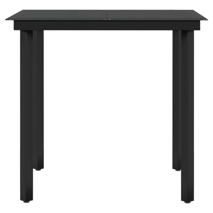 3-Delige Tuinset Met Kussens Zwart 80 cm tafellengte