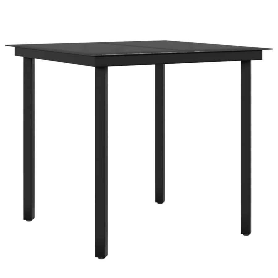 5-Delige Tuinset Met Kussens Zwart 80 cm tafellengte