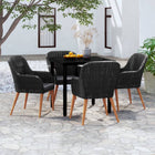 5-piece Garden Furniture Set with Cushions, Black