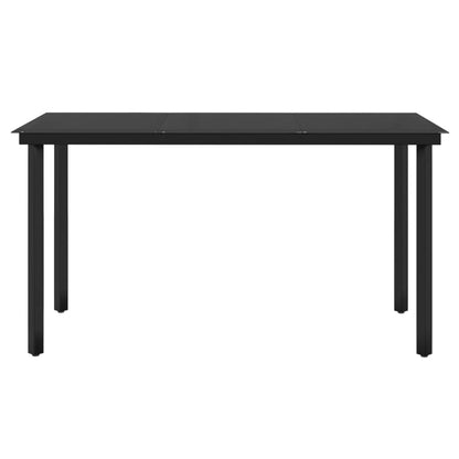 5-Delige Tuinset Met Kussens Zwart 140 cm tafellengte