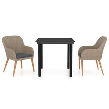 -Delige Tuinset Met Kussens 3 80 cm tafellengte Bruin