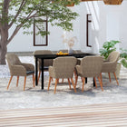 7-piece Garden Furniture Set with Cushions Brown