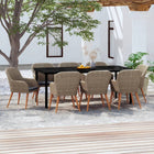 Tuinset 9-delig bruin met kussens 200 cm tafel