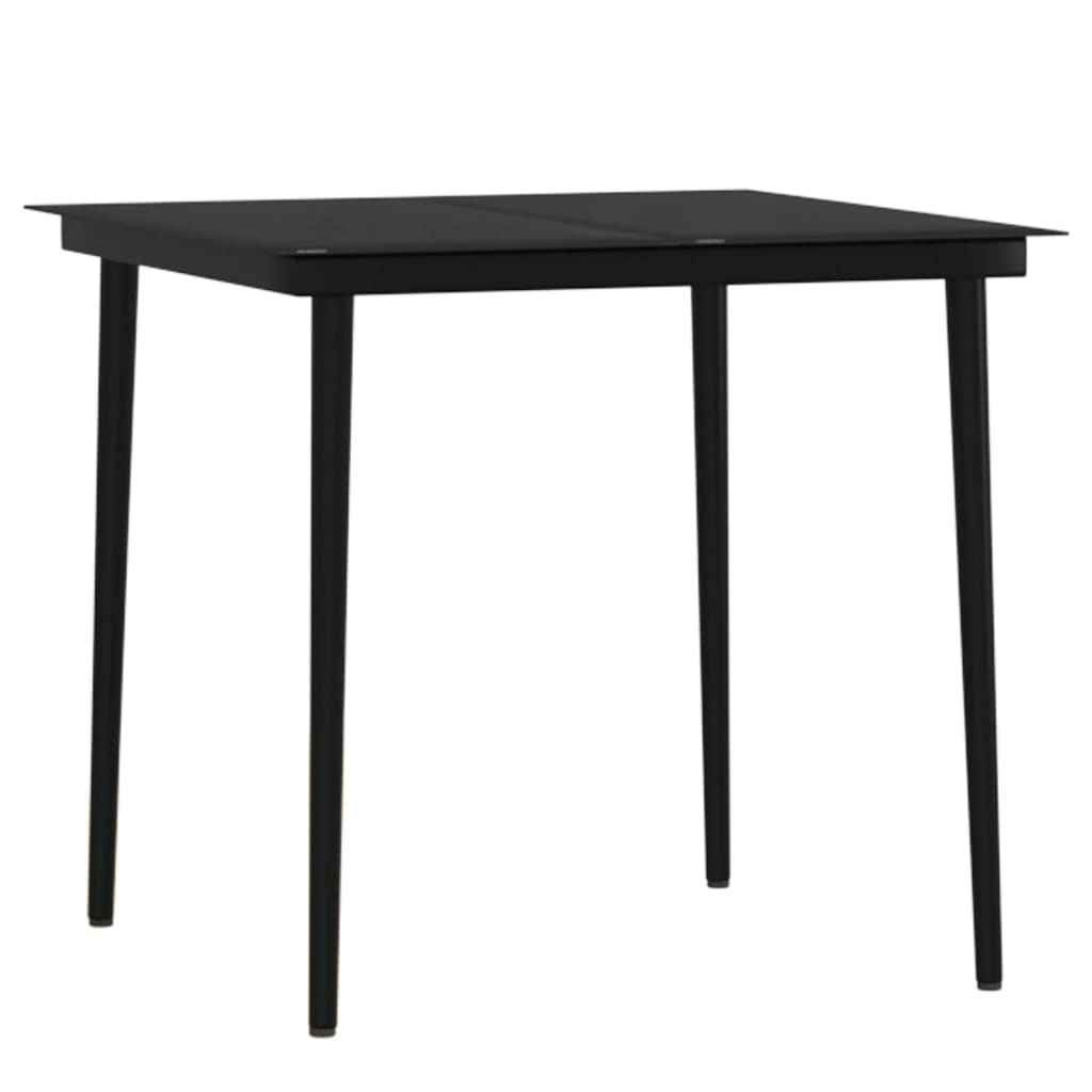 5-Delige Tuinset Met Kussens Zwart 80 cm tafellengte