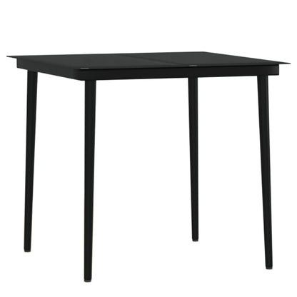 5-Delige Tuinset Met Kussens Zwart 80 cm tafellengte