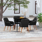 5-piece Garden Furniture Set with Cushions, Black