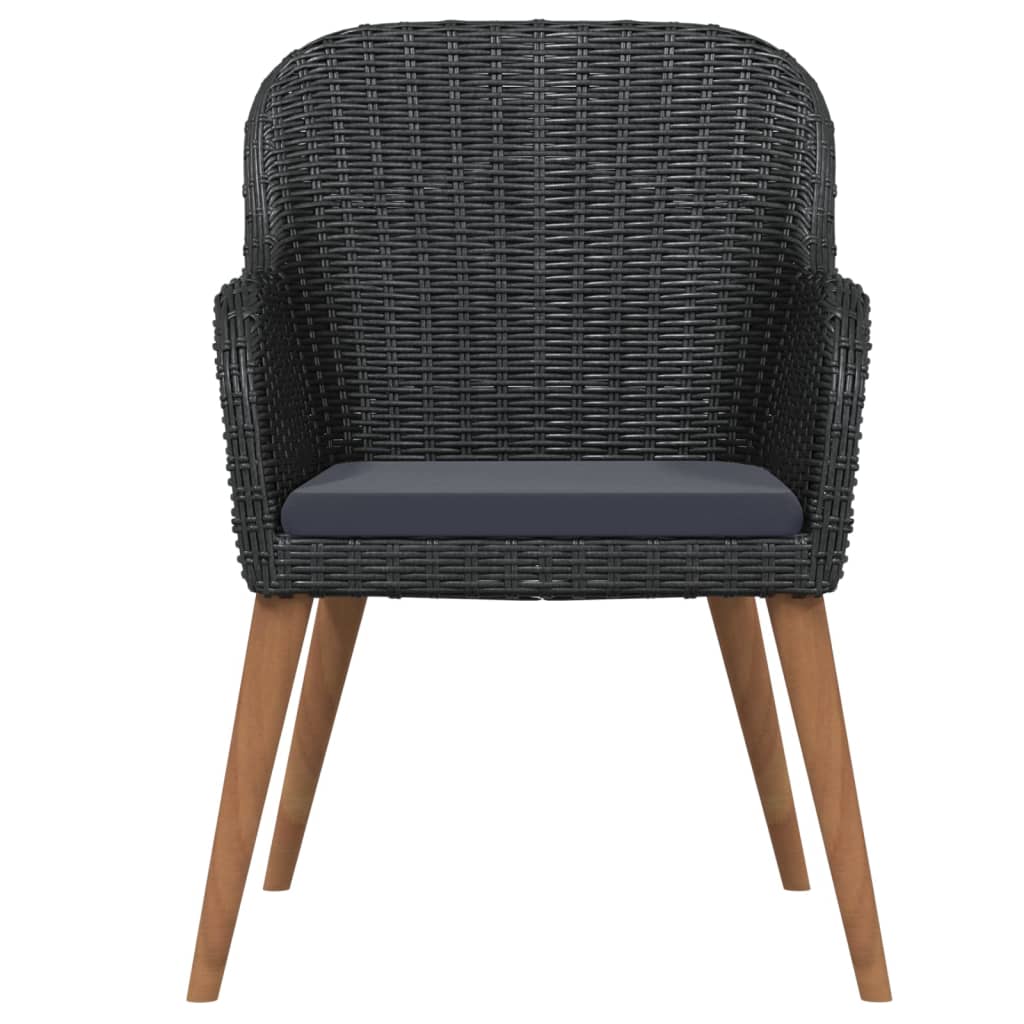 5-Delige Tuinset Met Kussens Zwart 140 cm tafellengte