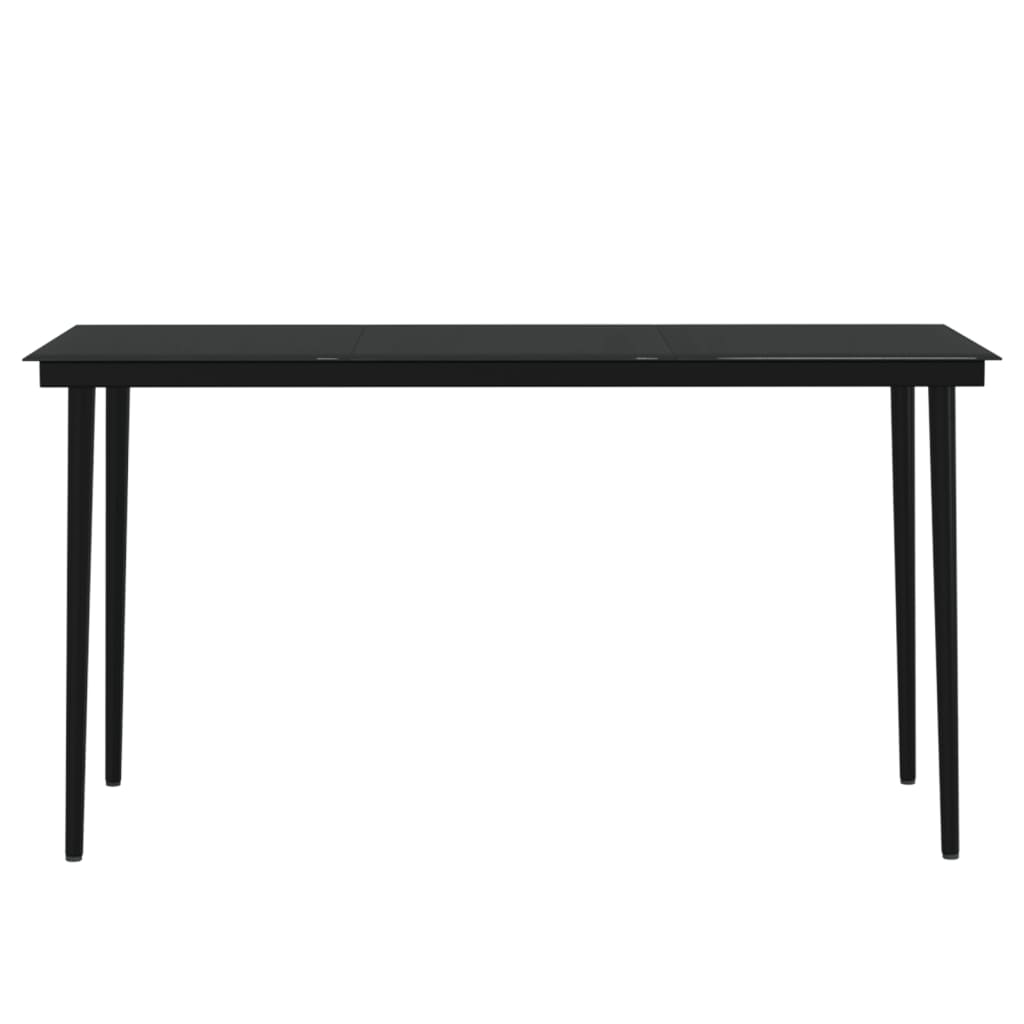 7-Delige Tuinset Met Kussens Zwart 140 cm tafellengte