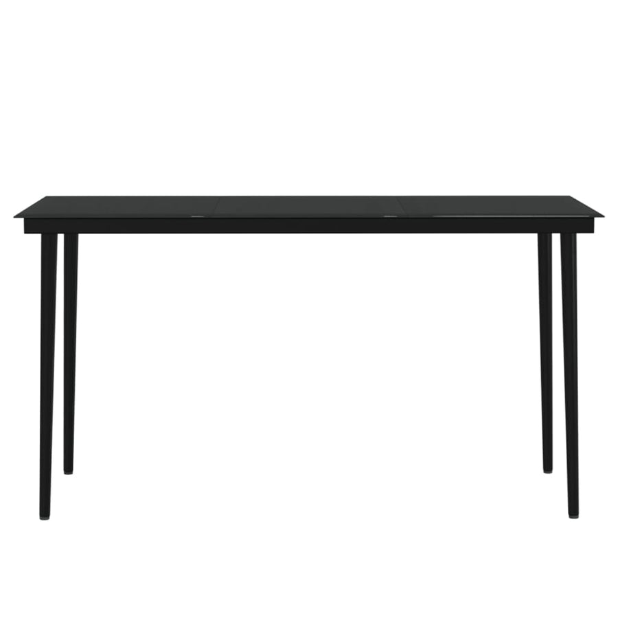 7-Delige Tuinset Met Kussens Zwart 140 cm tafellengte