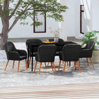 7-piece Garden set with cushions black