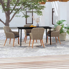 5-Piece Brown Garden Furniture Set with Cushions