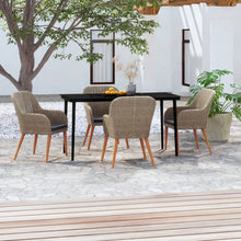 -Delige Tuinset Met Kussens 5 140 cm tafellengte Bruin