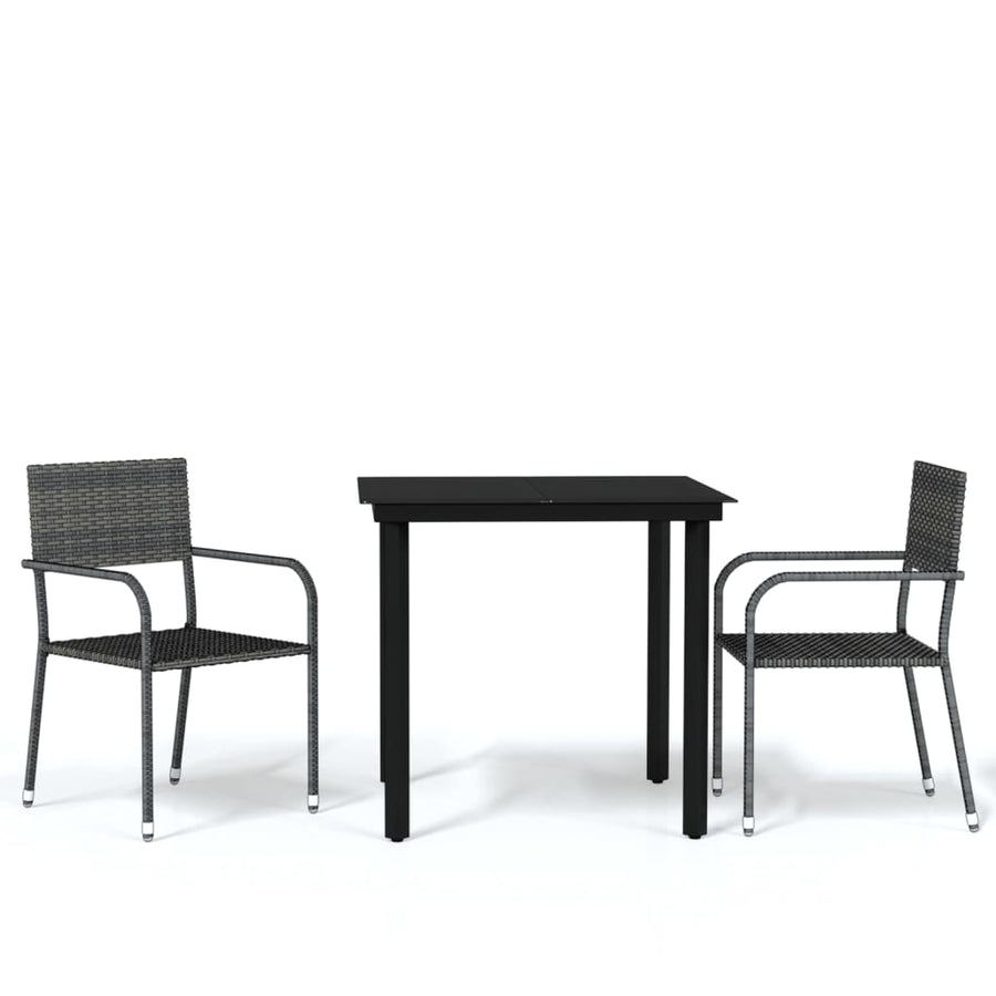 -Delige Tuinset 3 80 cm tafellengte Grijs