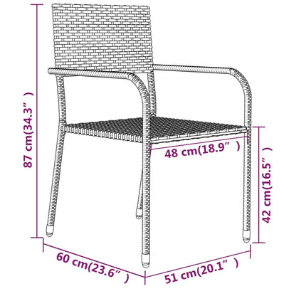 -Delige Tuinset 3 80 cm tafellengte Grijs