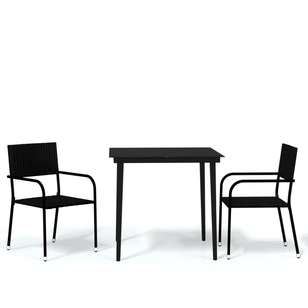 -Delige Tuinset 3 80 cm tafellengte Zwart