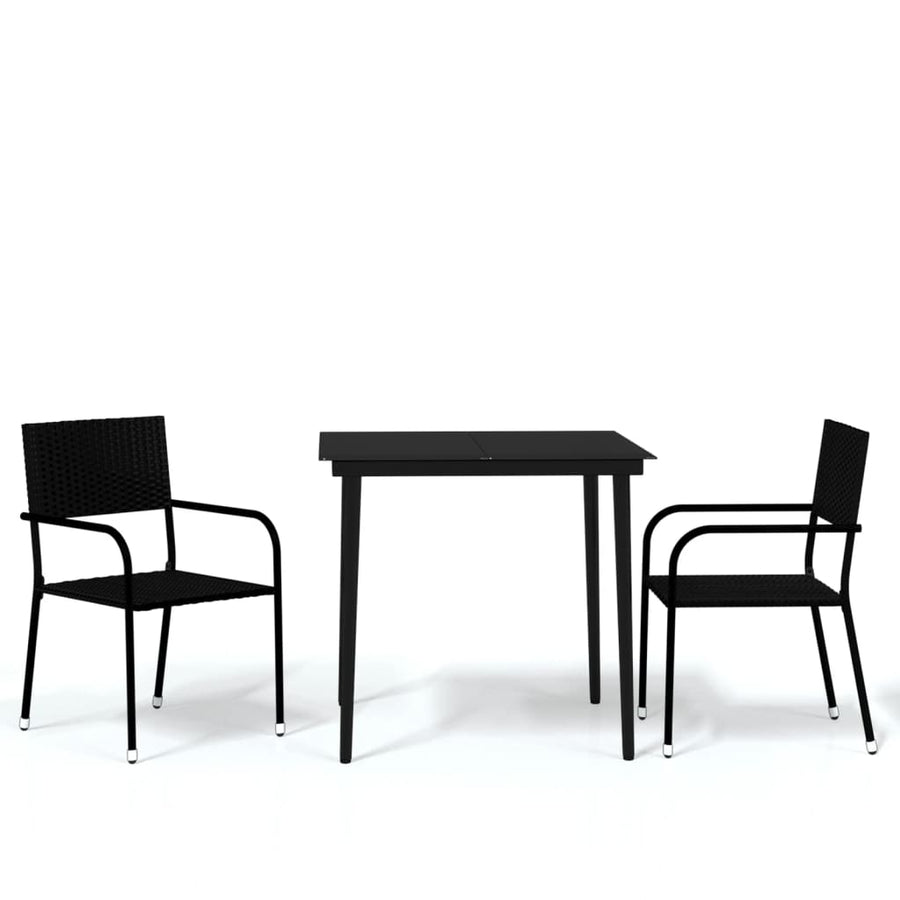 -Delige Tuinset 3 80 cm tafellengte Zwart