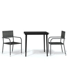 -Delige Tuinset 3 80 cm tafellengte Grijs
