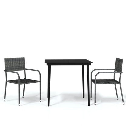 -Delige Tuinset 3 80 cm tafellengte Grijs