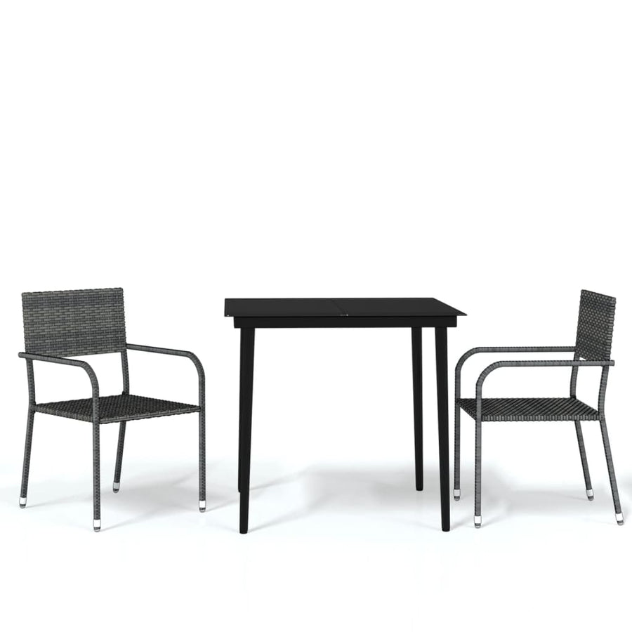 -Delige Tuinset 3 80 cm tafellengte Grijs