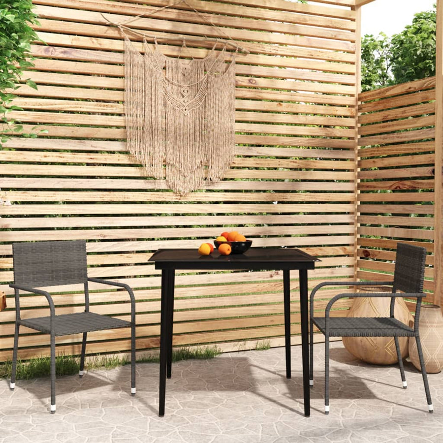 -Delige Tuinset 3 80 cm tafellengte Grijs
