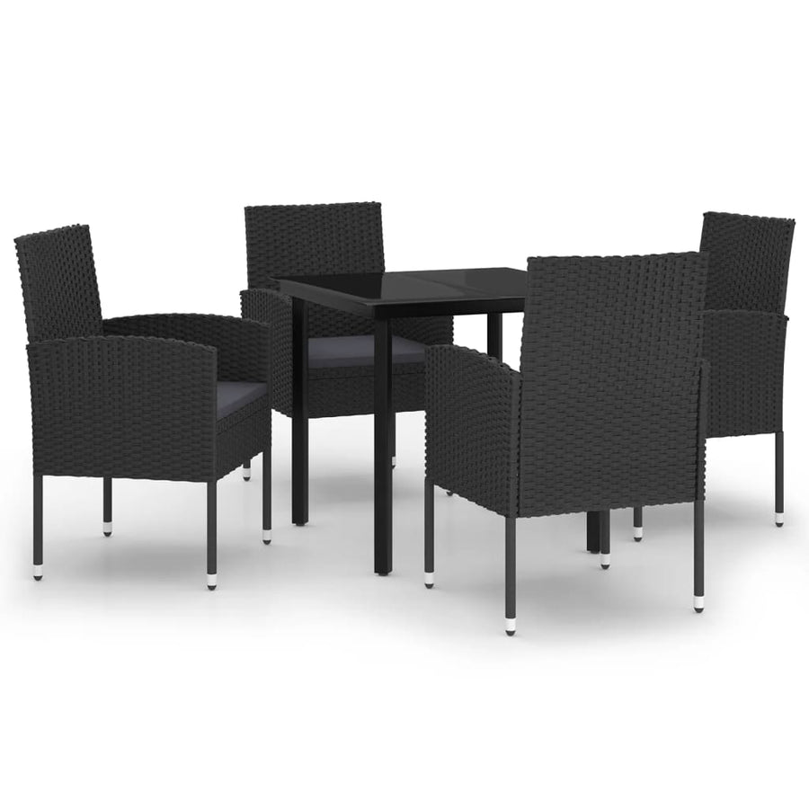 -Delige Tuinset 5 80 cm tafellengte Zwart en grijs