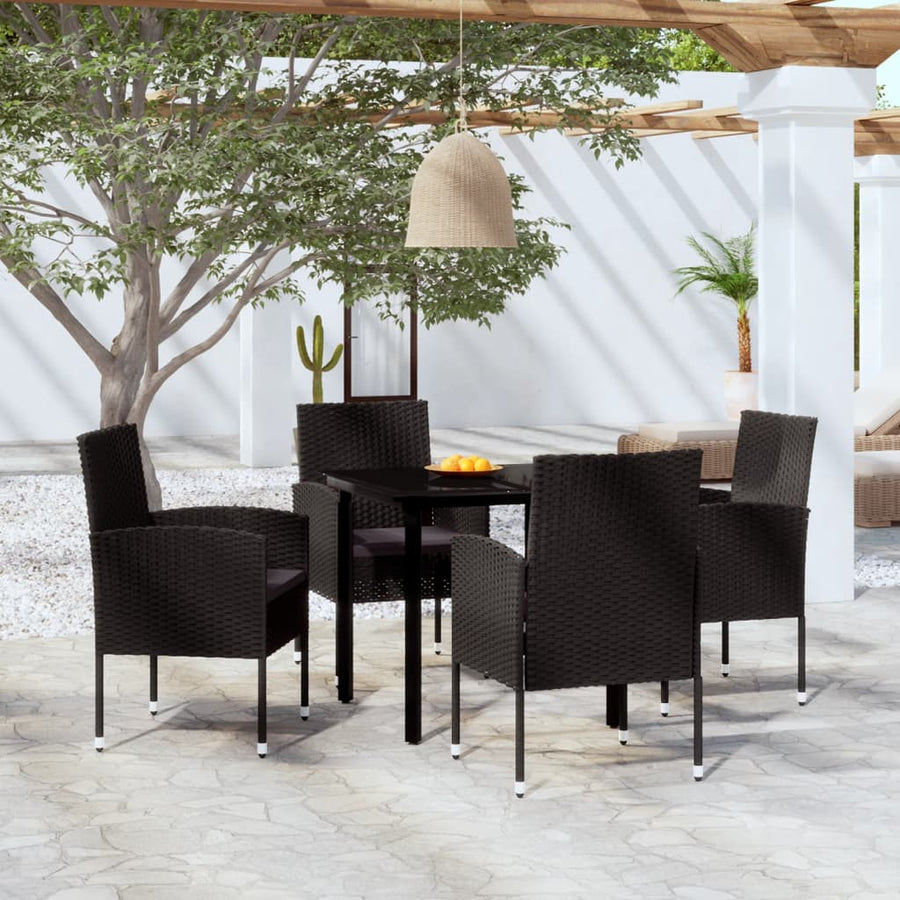 -Delige Tuinset 5 80 cm tafellengte Zwart en grijs