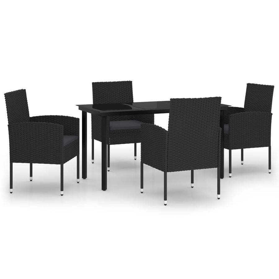 -Delige Tuinset 5 140 cm tafellengte Zwart en grijs