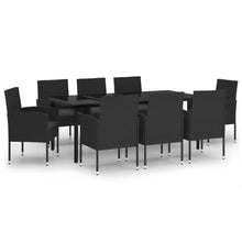 Tuinset 9 200 cm tafellengte Zwart en grijs