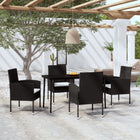 Tuinset 5-delig zwart 140x70x74 cm