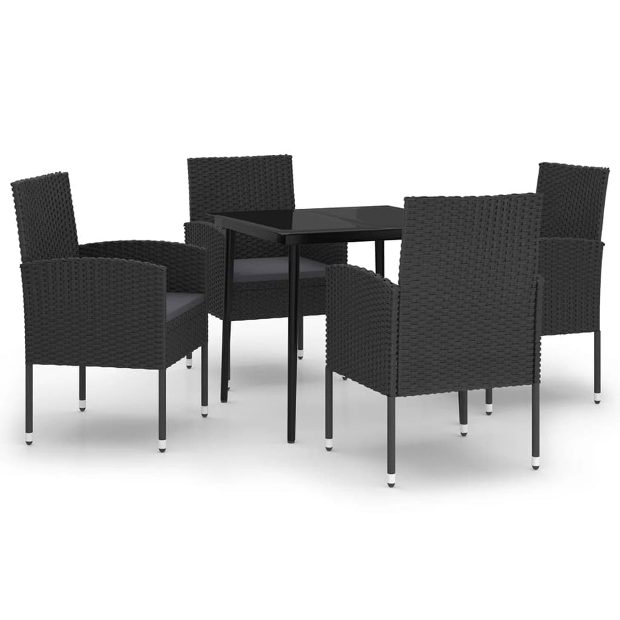 -Delige Tuinset 5 80 cm tafellengte Zwart en grijs