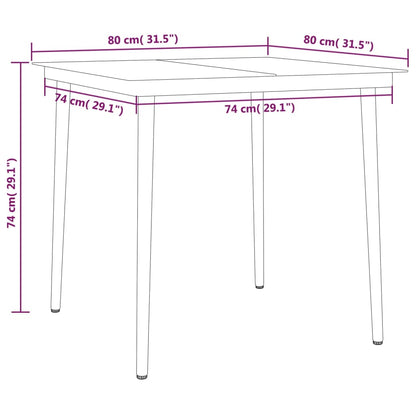 -Delige Tuinset 5 80 cm tafellengte Zwart en grijs