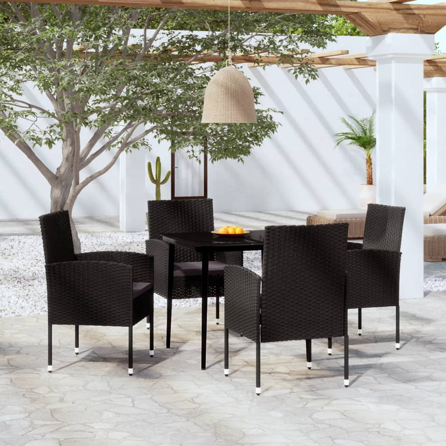 -Delige Tuinset 5 80 cm tafellengte Zwart en grijs