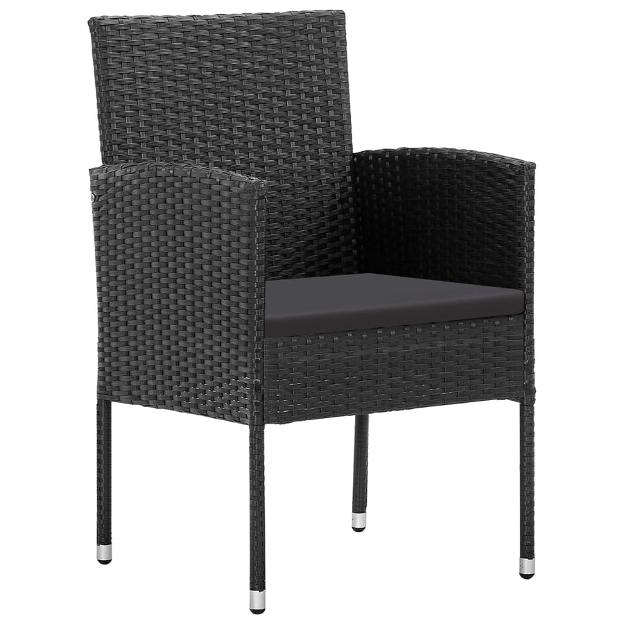 -Delige Tuinset 5 140 cm tafellengte Zwart en grijs