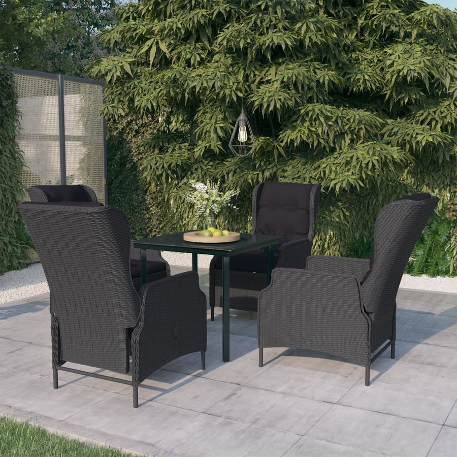 -Delige Tuinset 5 80 cm tafellengte Donkergrijs