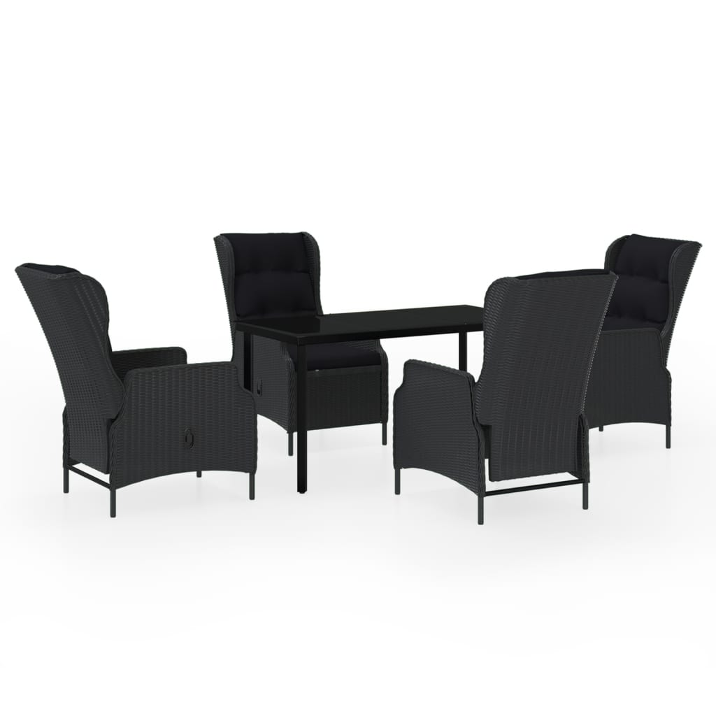 -Delige Tuinset 5 140 cm tafellengte Donkergrijs