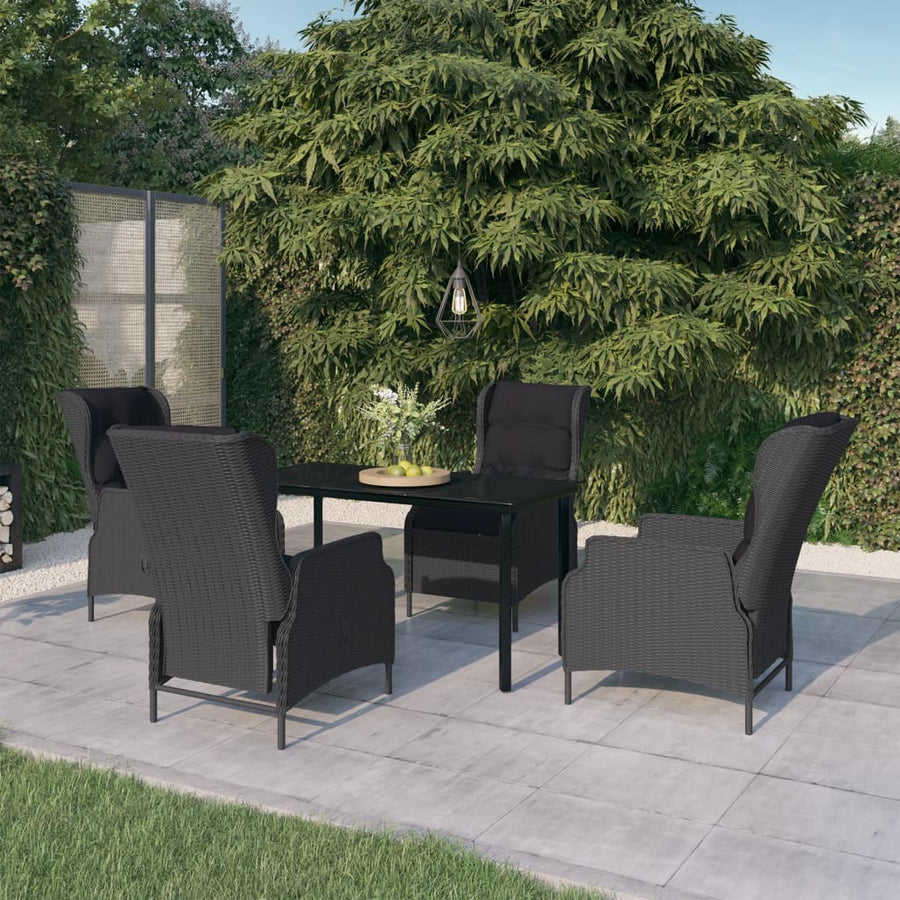 -Delige Tuinset 5 140 cm tafellengte Donkergrijs