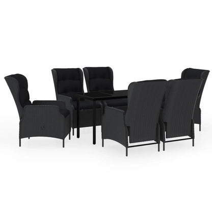 -Delige Tuinset 7 140 cm tafellengte Donkergrijs
