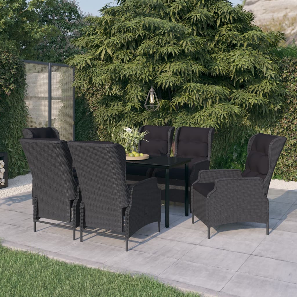 -Delige Tuinset 7 140 cm tafellengte Donkergrijs