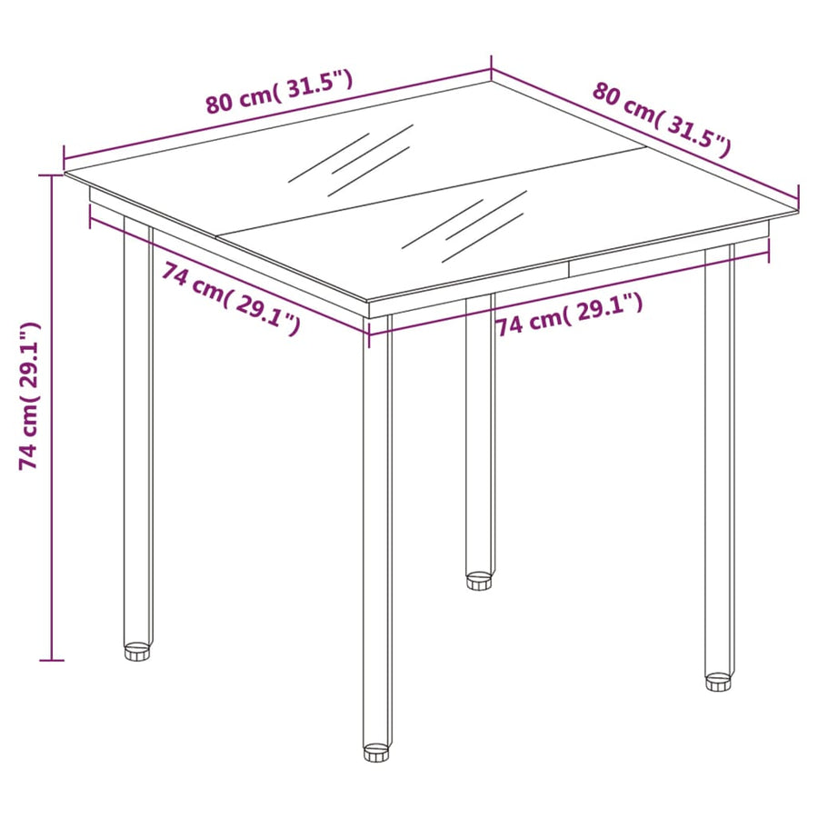 Tuinset 3 80 cm tafellengte Lichtgrijs