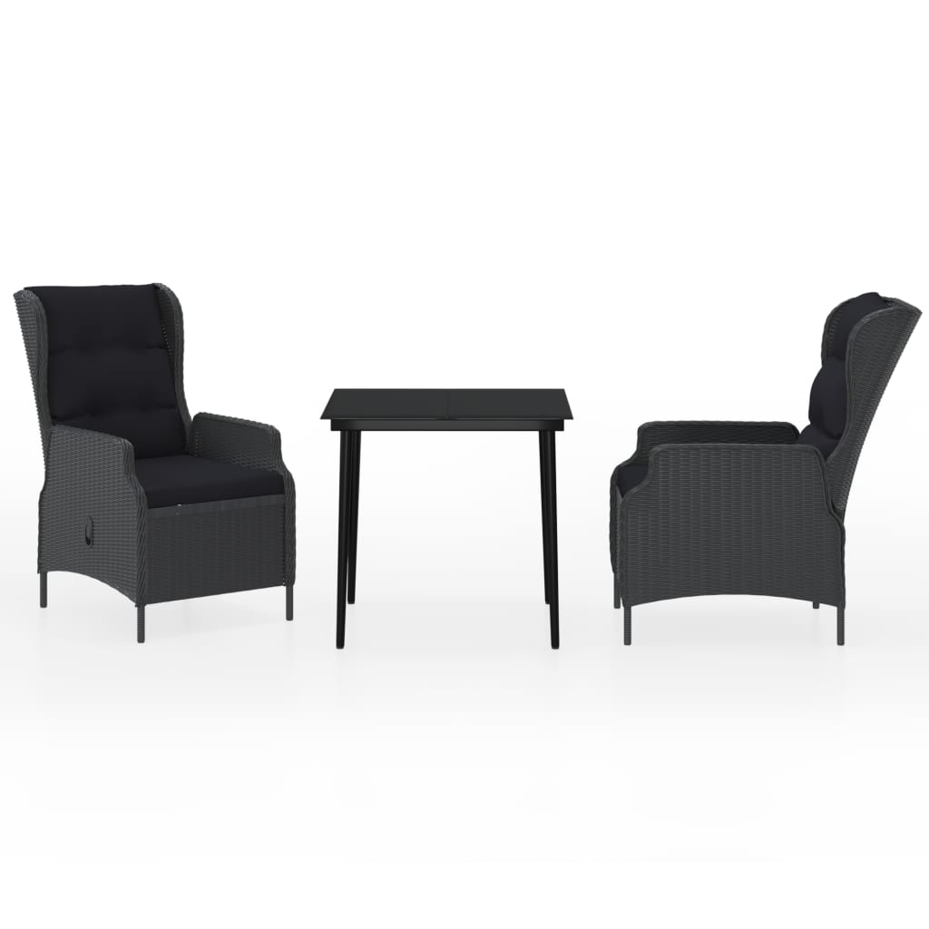 -Delige Tuinset 3 80 cm tafellengte Donkergrijs