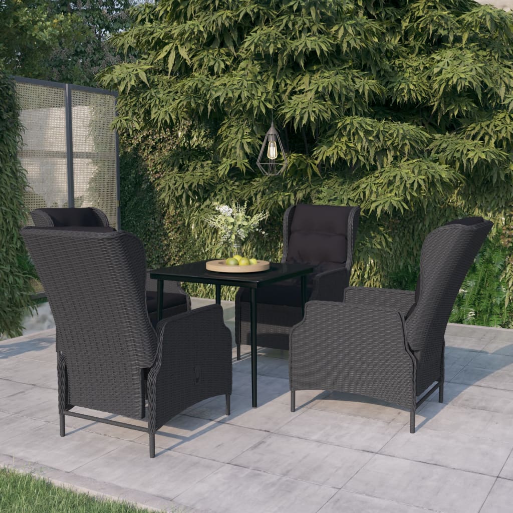-Delige Tuinset 5 80 cm tafellengte Donkergrijs