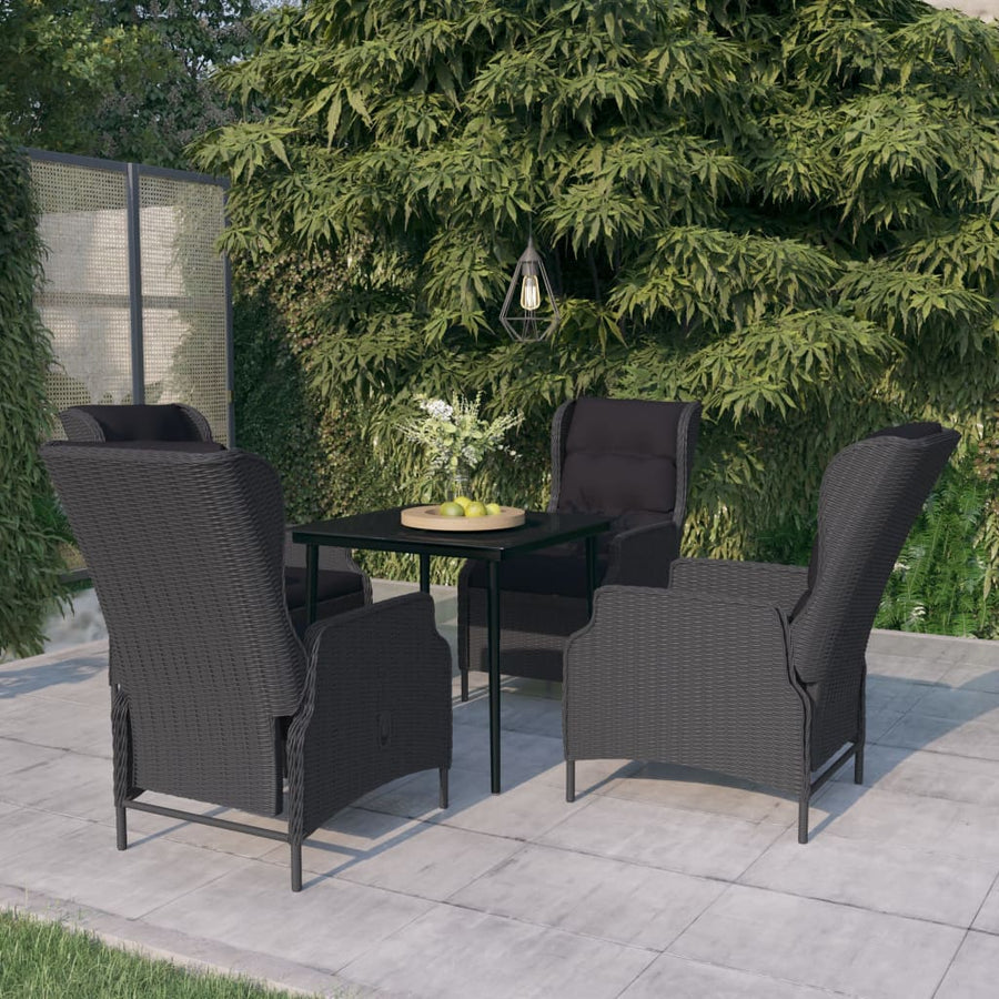 -Delige Tuinset 5 80 cm tafellengte Donkergrijs