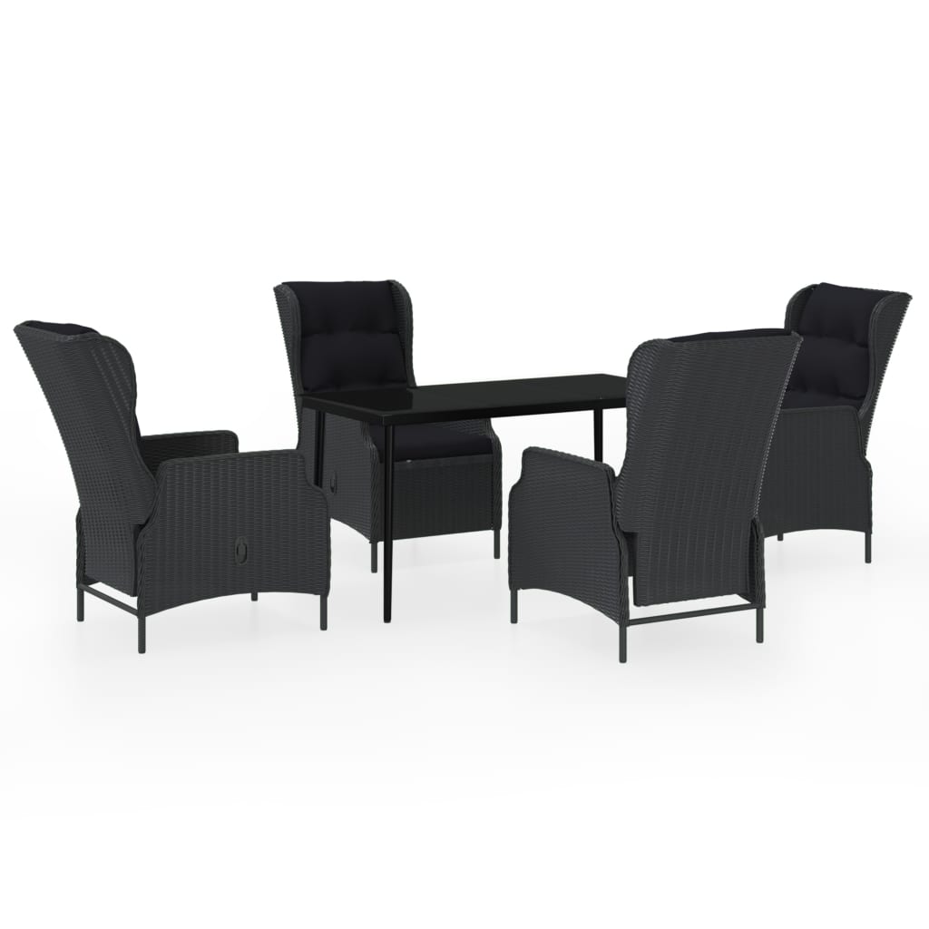 -Delige Tuinset 5 140 cm tafellengte Donkergrijs