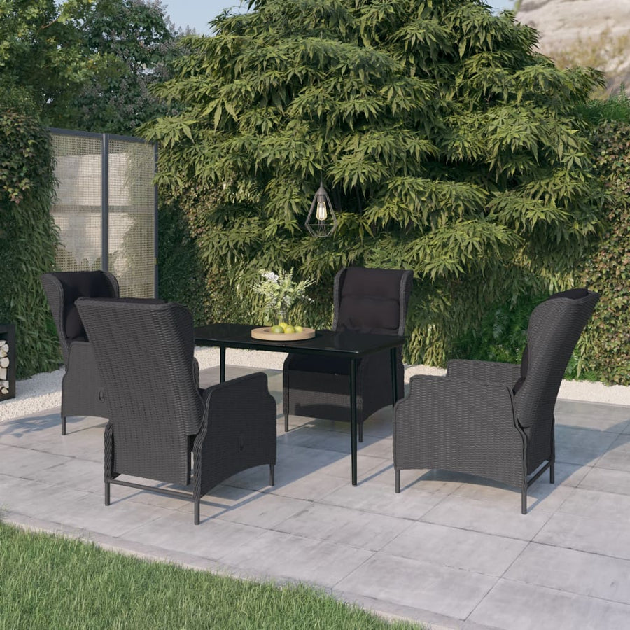 -Delige Tuinset 5 140 cm tafellengte Donkergrijs