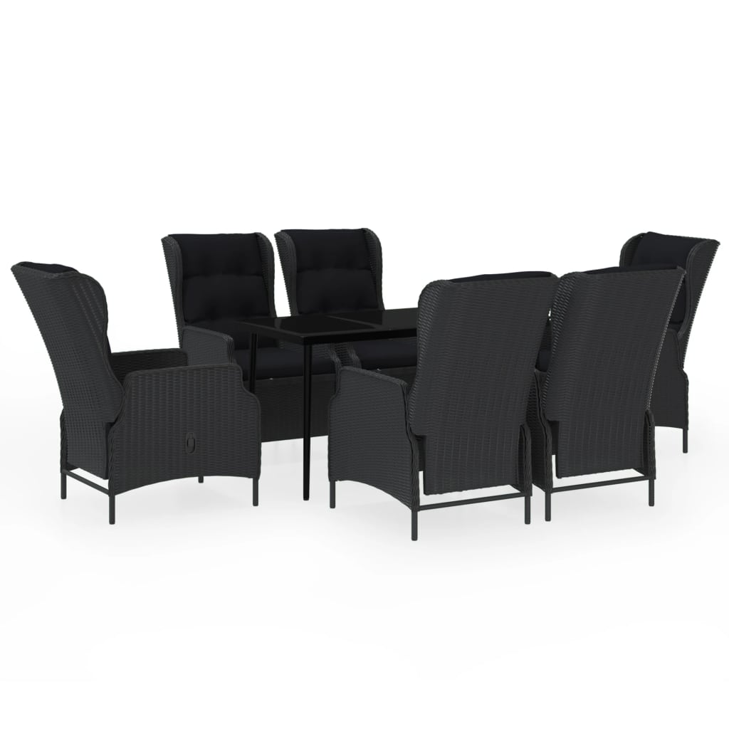 -Delige Tuinset 7 140 cm tafellengte Donkergrijs