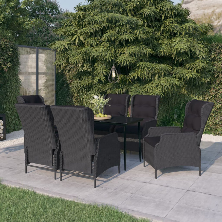 -Delige Tuinset 7 140 cm tafellengte Donkergrijs