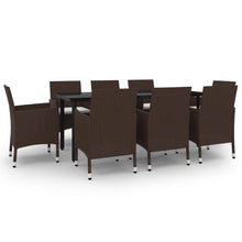 9-Delige Tuinset Met Kussens Poly Rattan En Glas 8