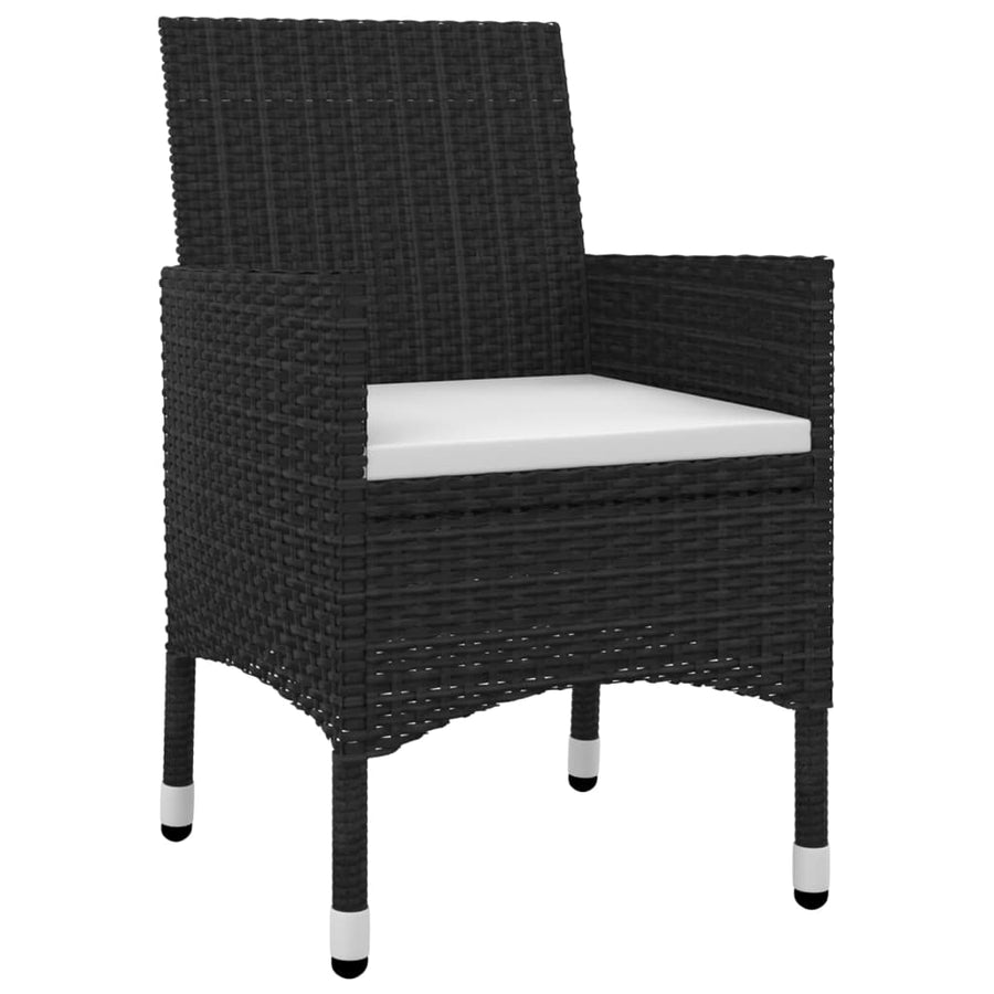 9-Delige Tuinset Met Kussens Poly Rattan En Glas 8 200 cm tafellengte Zwart en wit
