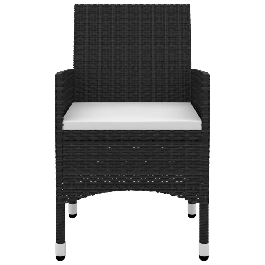 9-Delige Tuinset Met Kussens Poly Rattan En Glas 8 200 cm tafellengte Zwart en wit
